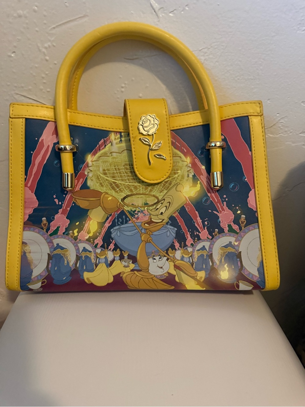 Loungefly Disney Beauty and the Beast Belle Princess Scene Crossbody Satchel Bag